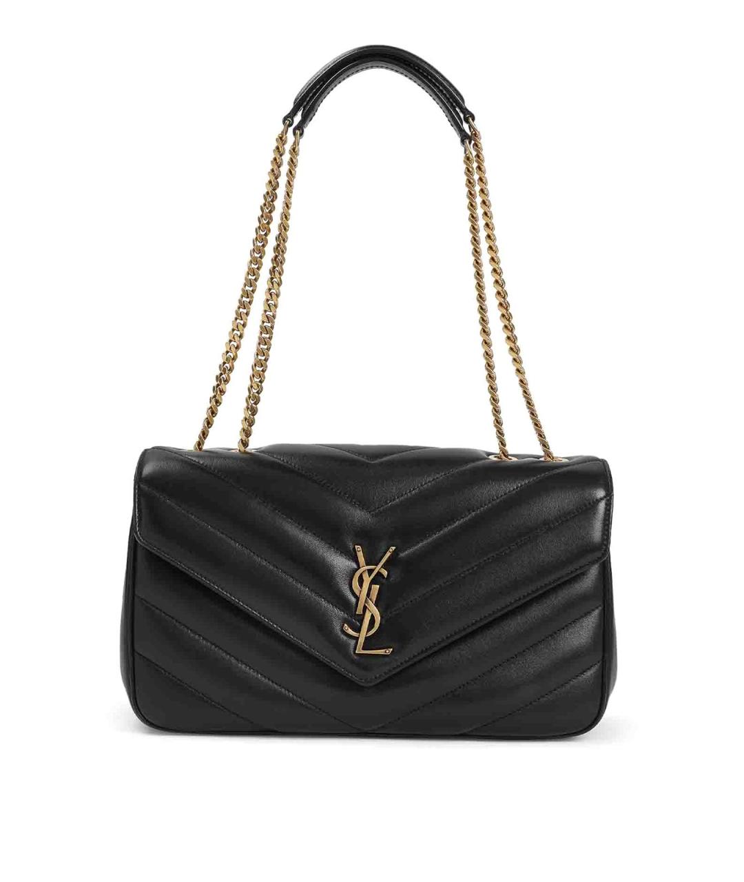 SAINT LAURENT Черная кожаная сумка через плечо, фото 1