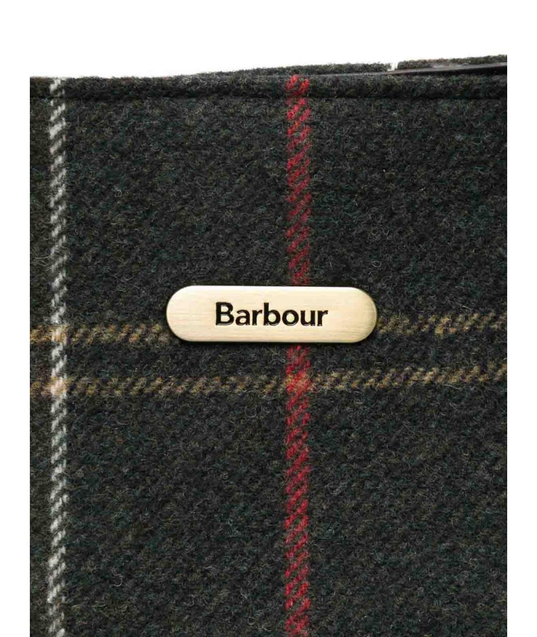 BARBOUR Зеленая шерстяная сумка тоут, фото 4