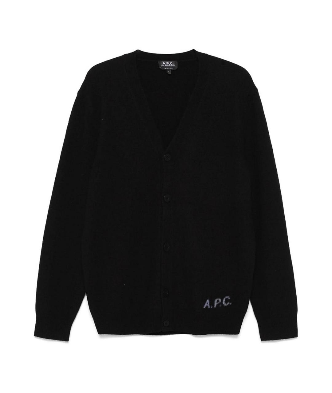 A.P.C. Черный шерстяной джемпер / свитер, фото 1