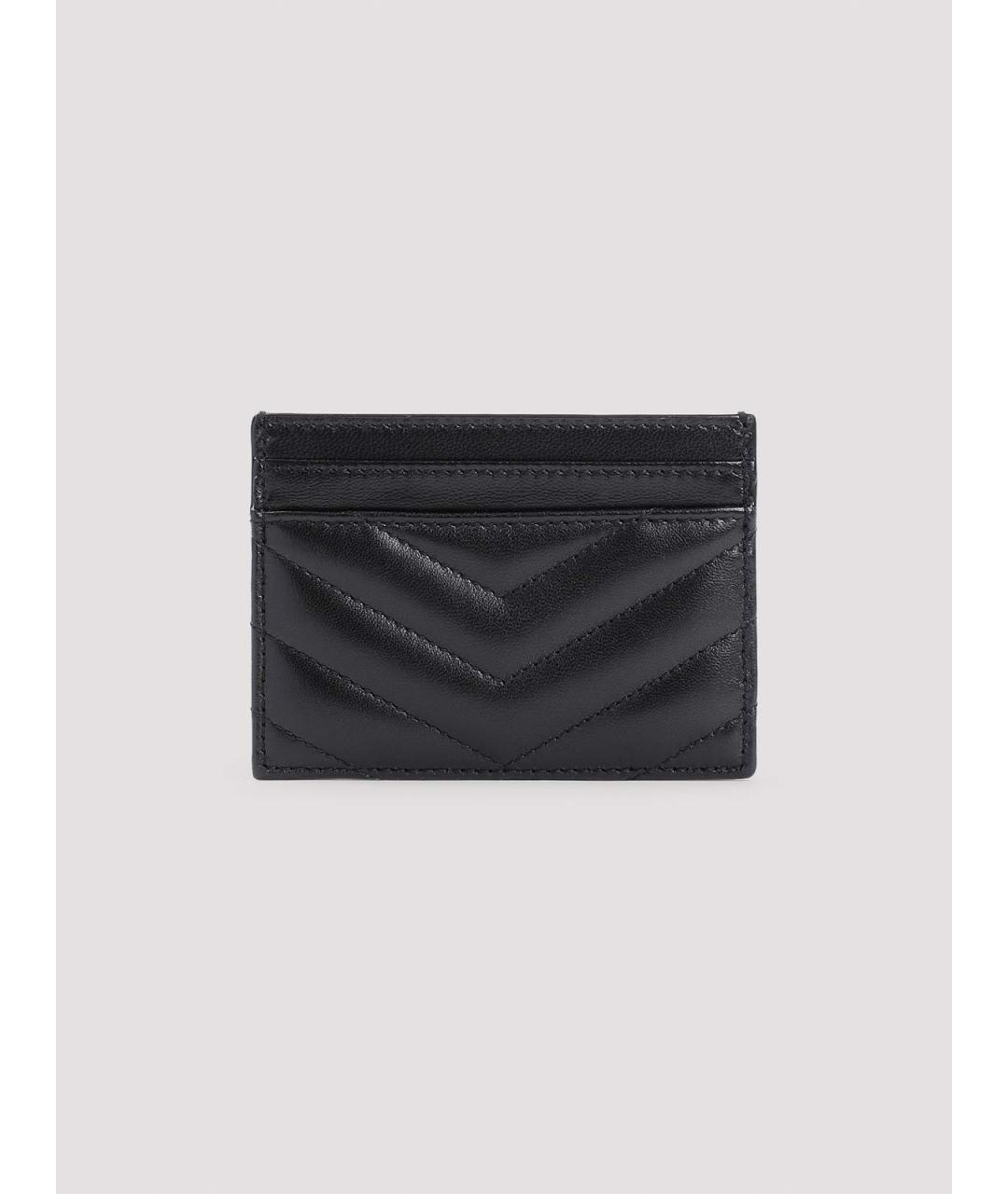SAINT LAURENT Черный кожаный кардхолдер, фото 2