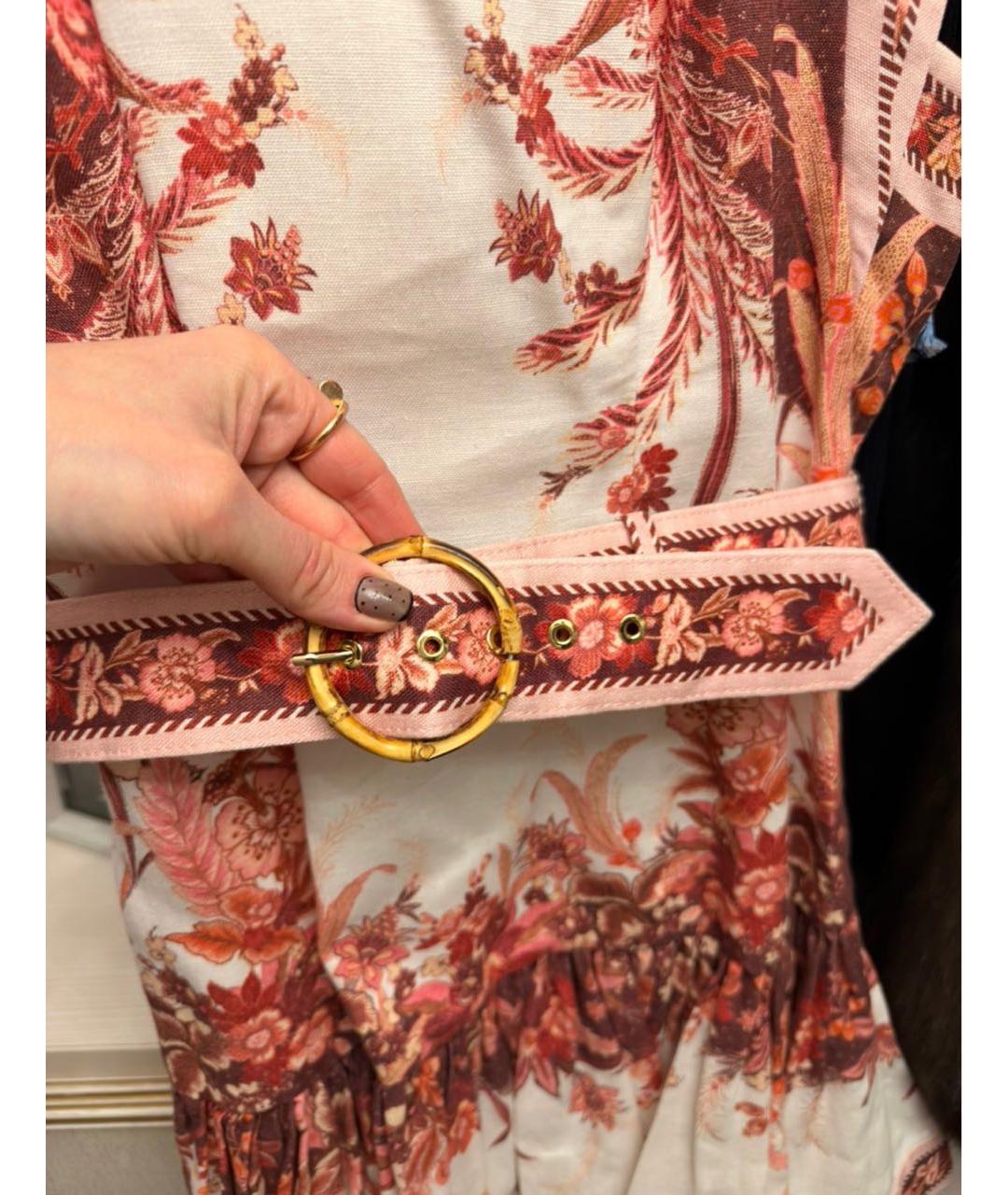 ZIMMERMANN Красное льняное повседневное платье, фото 4