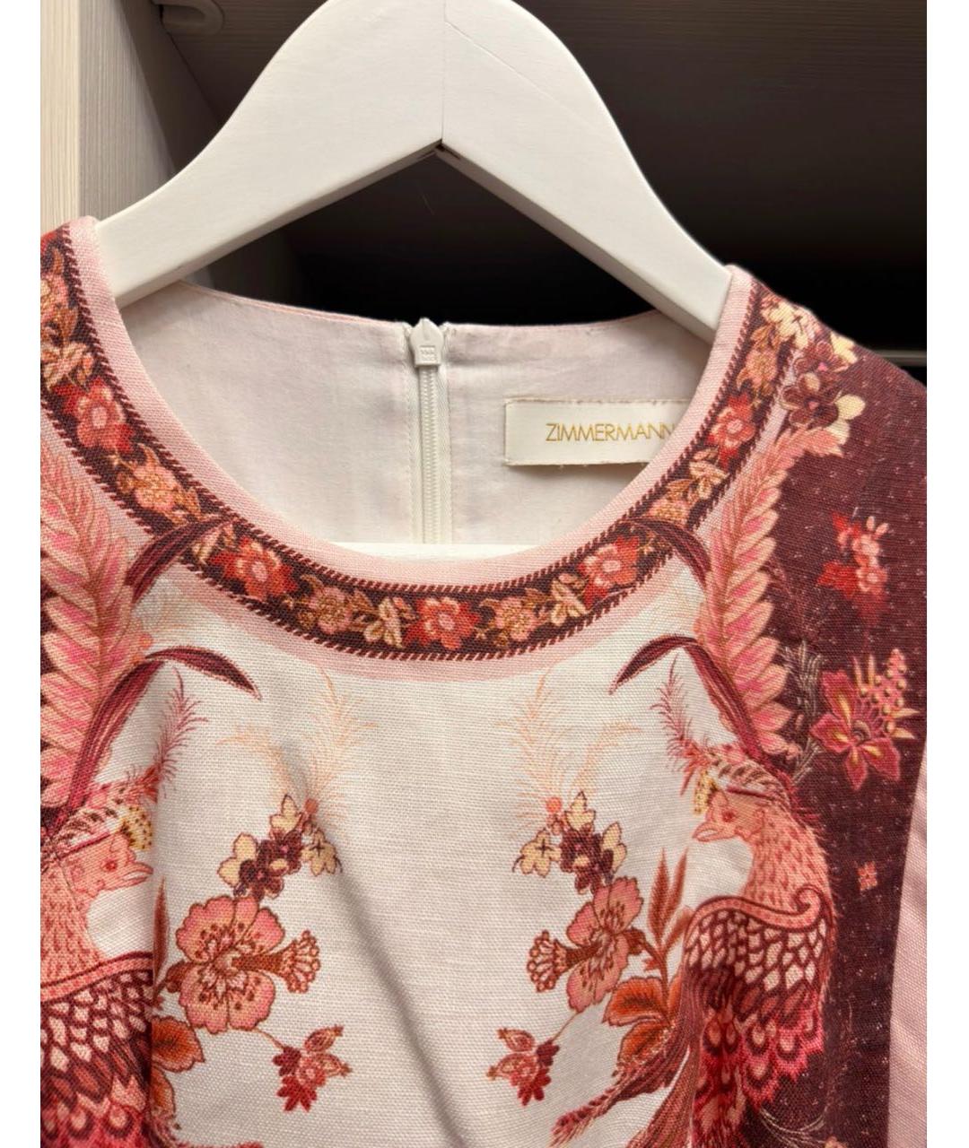 ZIMMERMANN Красное льняное повседневное платье, фото 3