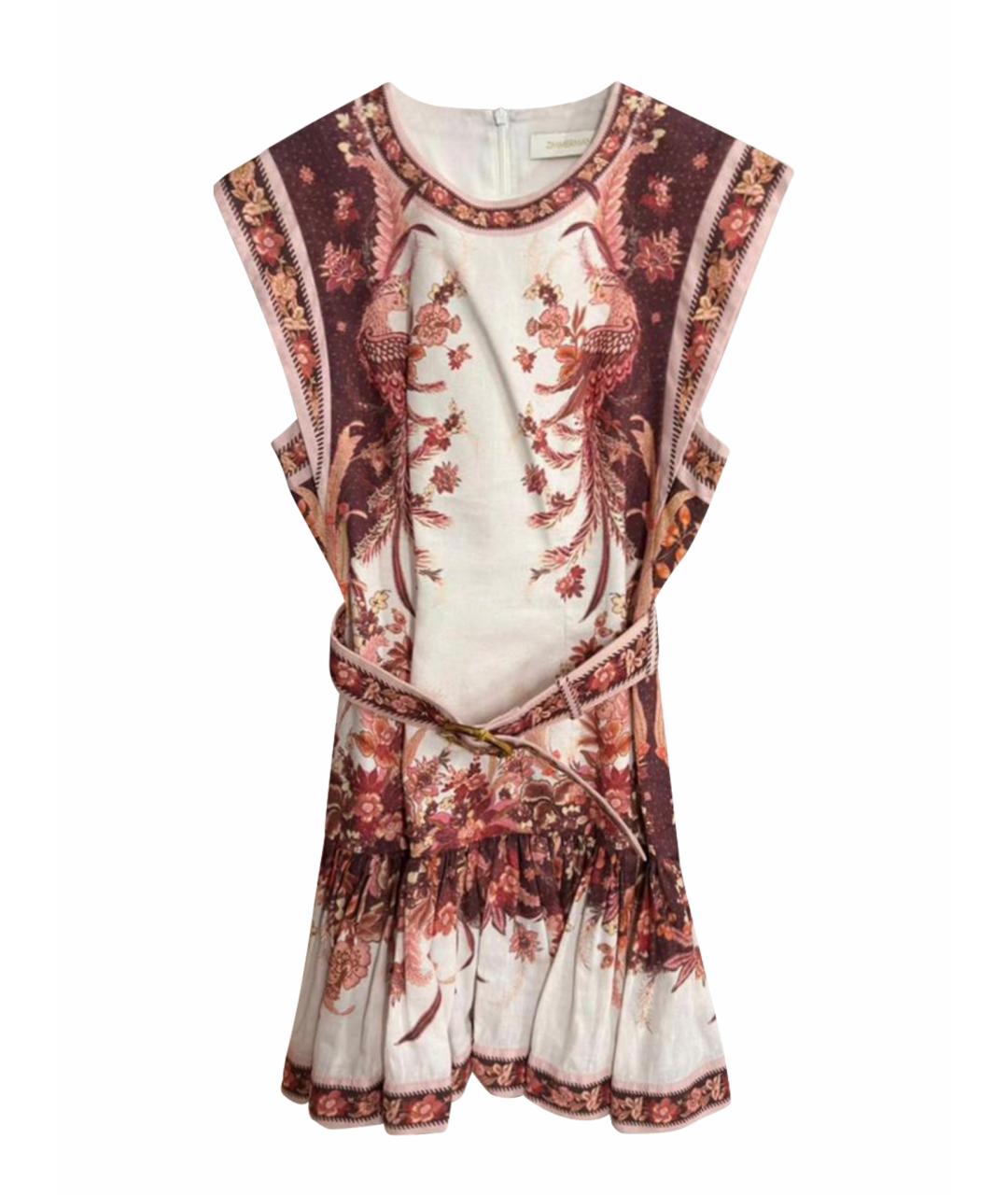 ZIMMERMANN Красное льняное повседневное платье, фото 1