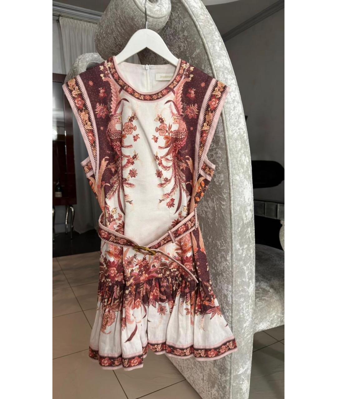 ZIMMERMANN Красное льняное повседневное платье, фото 9