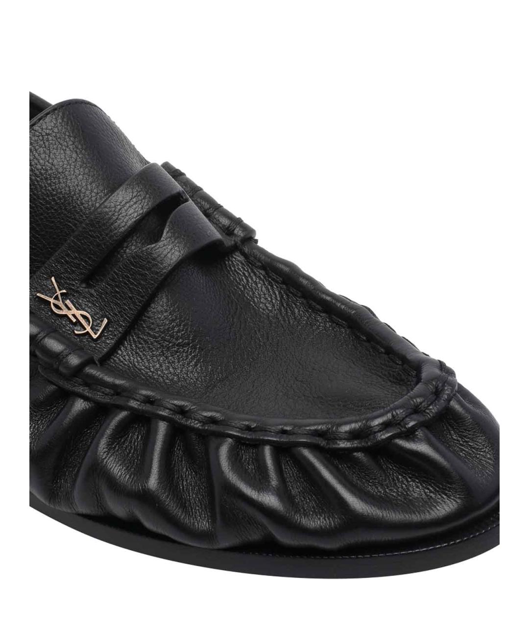 SAINT LAURENT Черные кожаные лоферы, фото 4