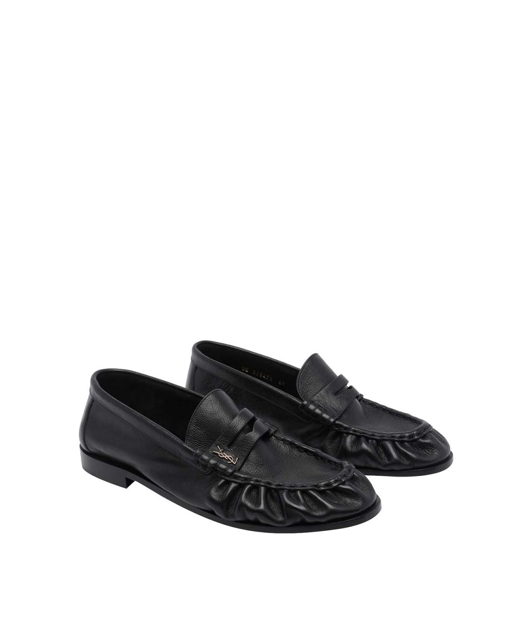 SAINT LAURENT Черные кожаные лоферы, фото 2