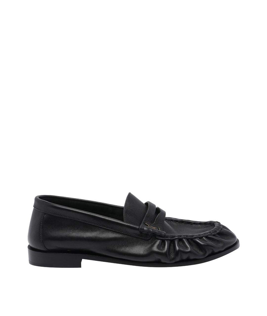 SAINT LAURENT Черные кожаные лоферы, фото 1