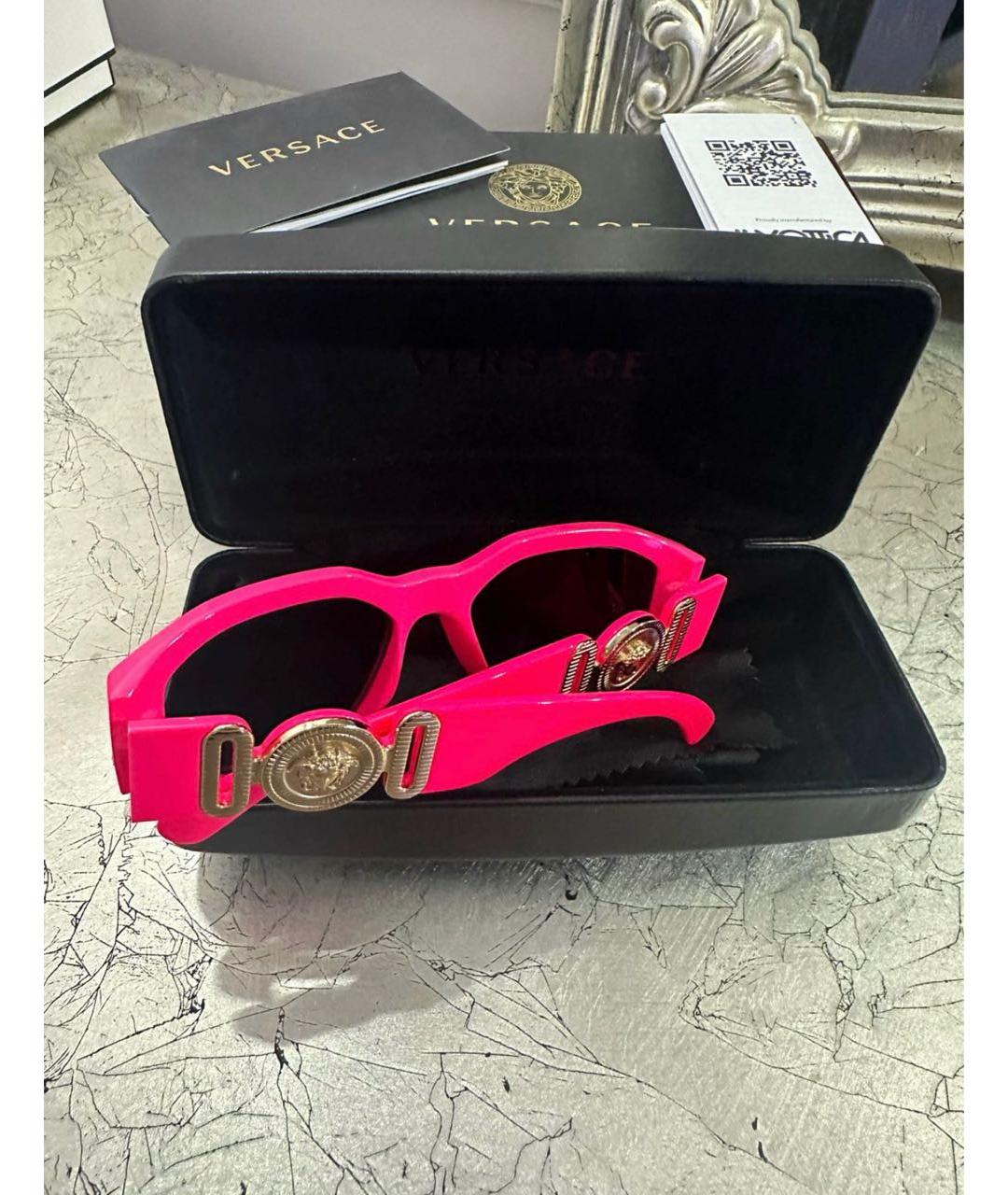 VERSACE Розовые пластиковые солнцезащитные очки, фото 2