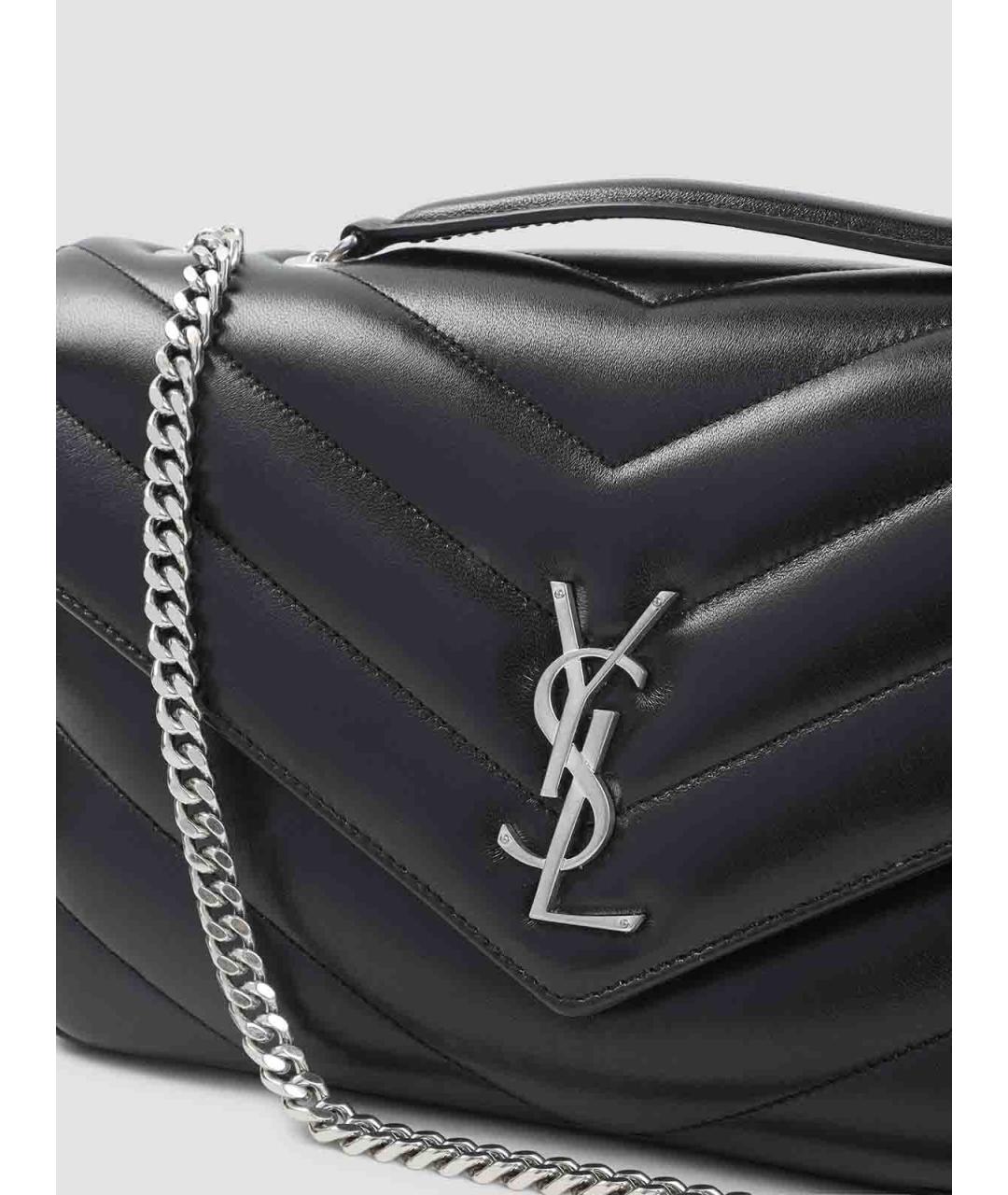 SAINT LAURENT Черная кожаная сумка через плечо, фото 3