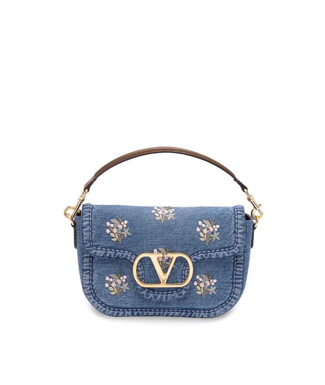 VALENTINO Голубая хлопковая сумка через плечо, фото 1