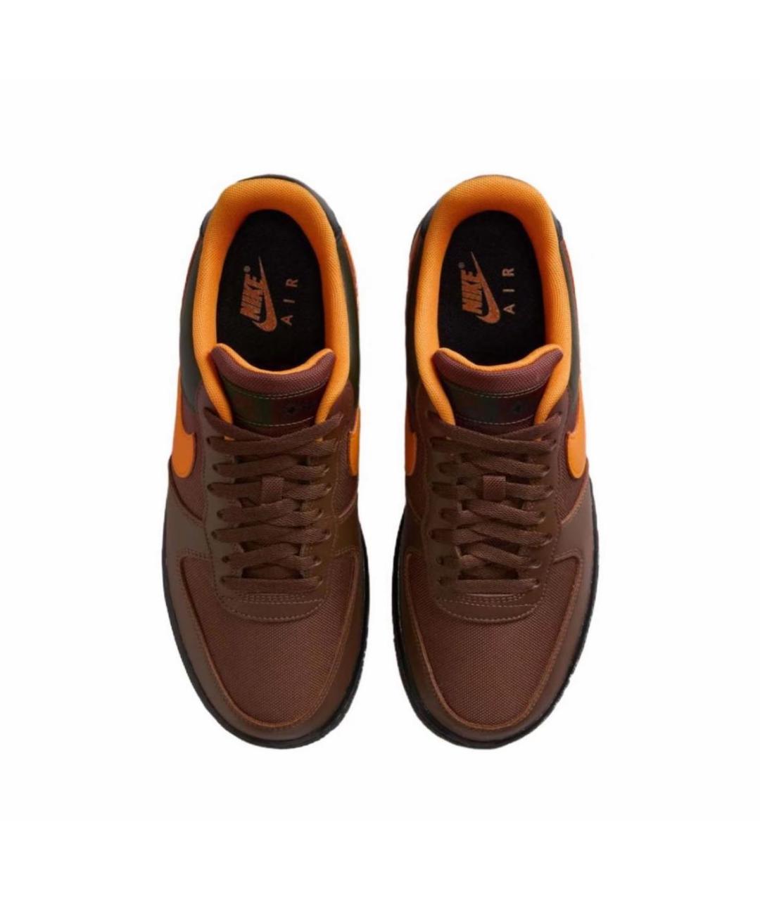 NIKE Коричневые кожаные низкие кроссовки / кеды, фото 3