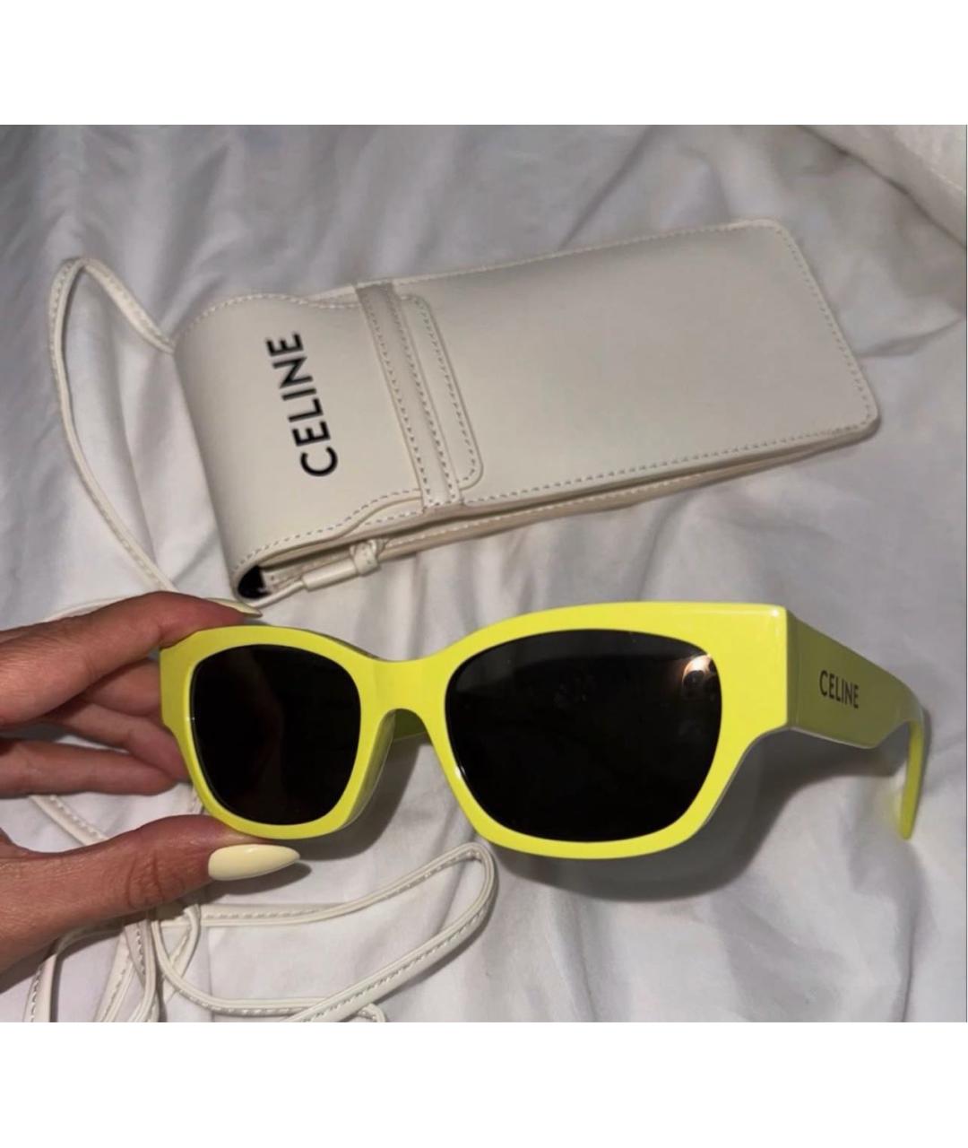 CELINE Салатовые пластиковые солнцезащитные очки, фото 5