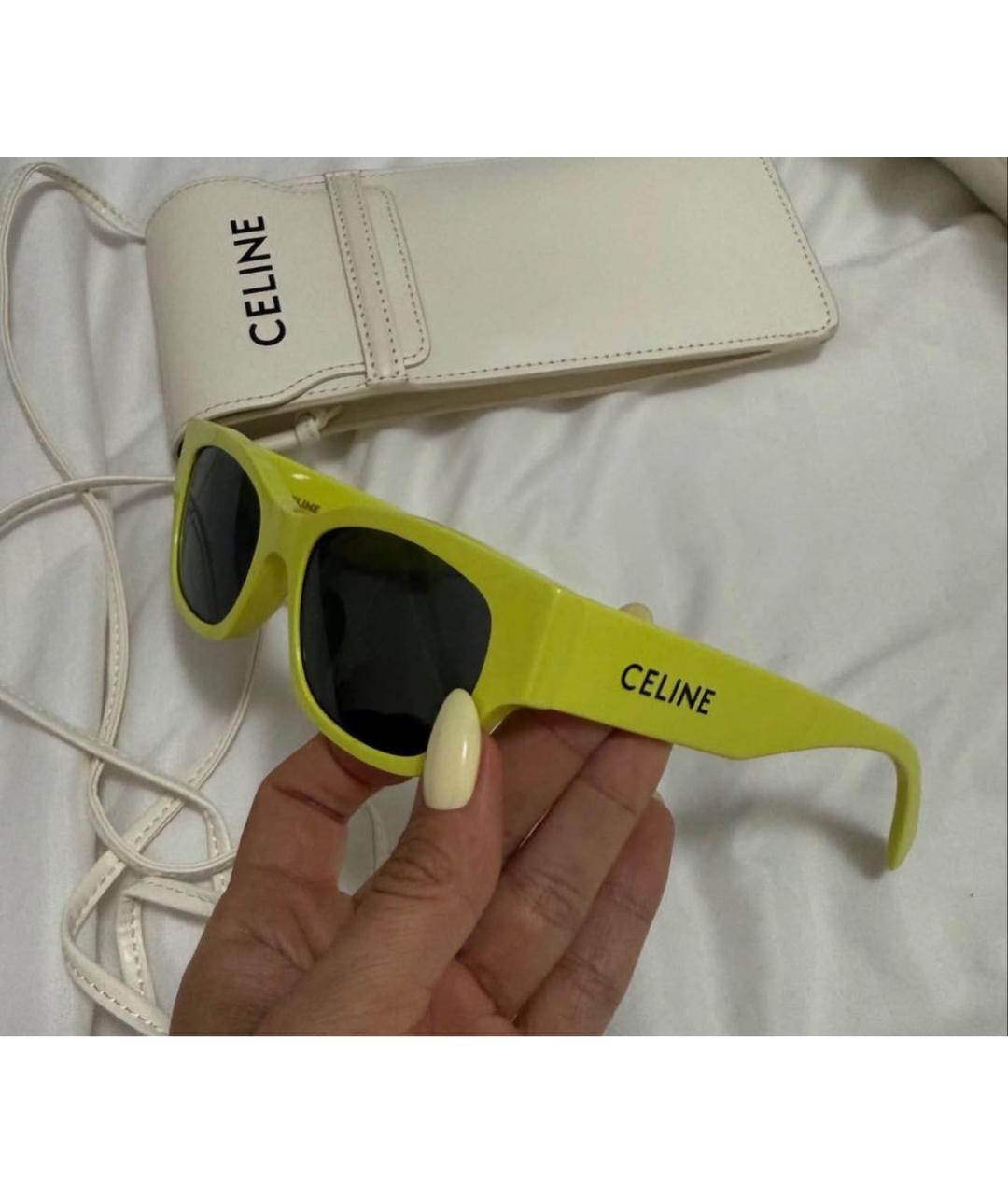 CELINE Салатовые пластиковые солнцезащитные очки, фото 2