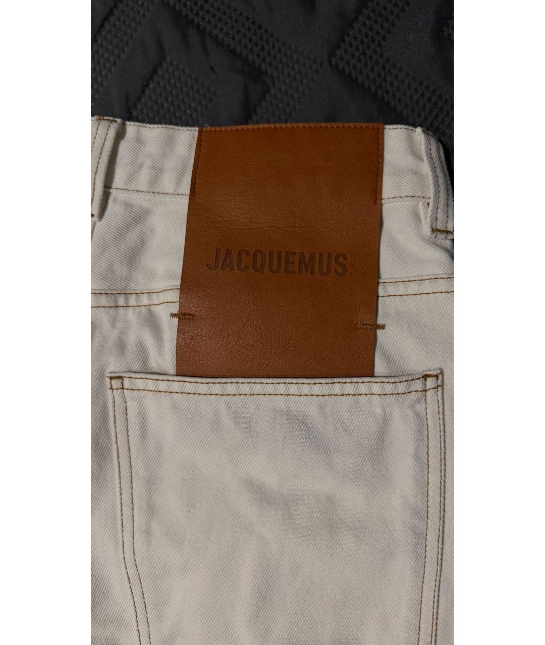 JACQUEMUS Белые хлопковые прямые джинсы, фото 4