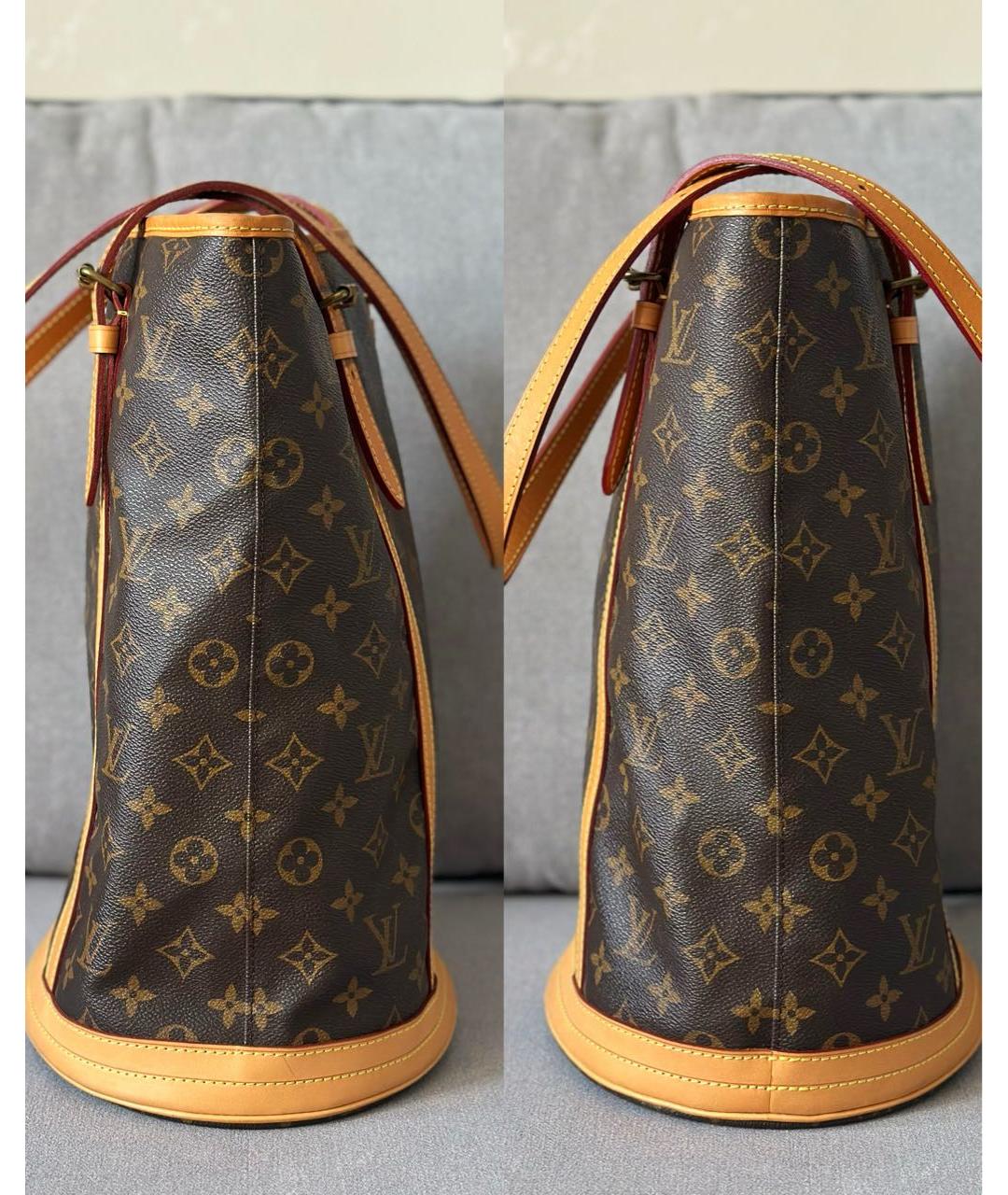 LOUIS VUITTON Коричневая канва сумка тоут, фото 5