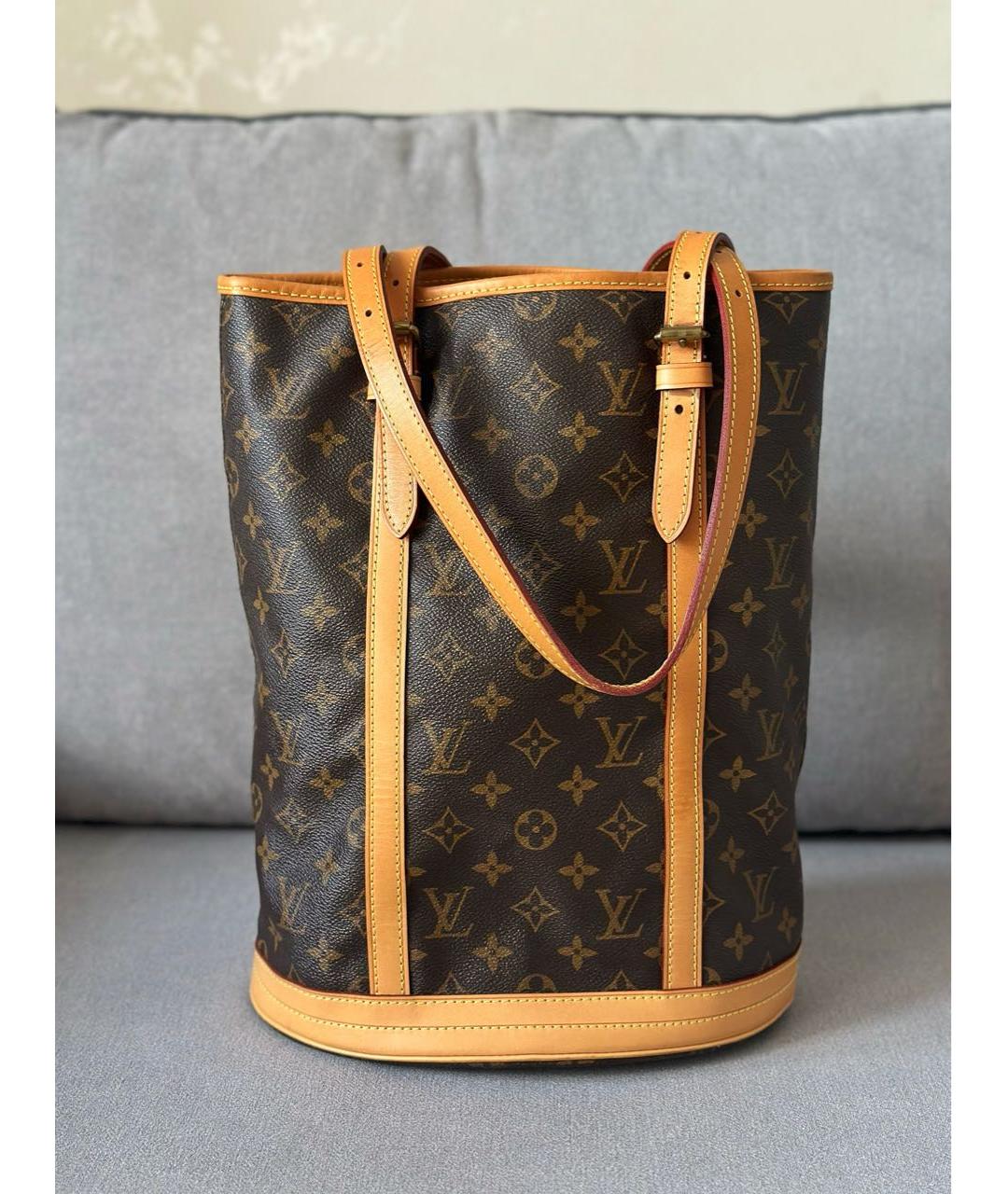 LOUIS VUITTON Коричневая канва сумка тоут, фото 4