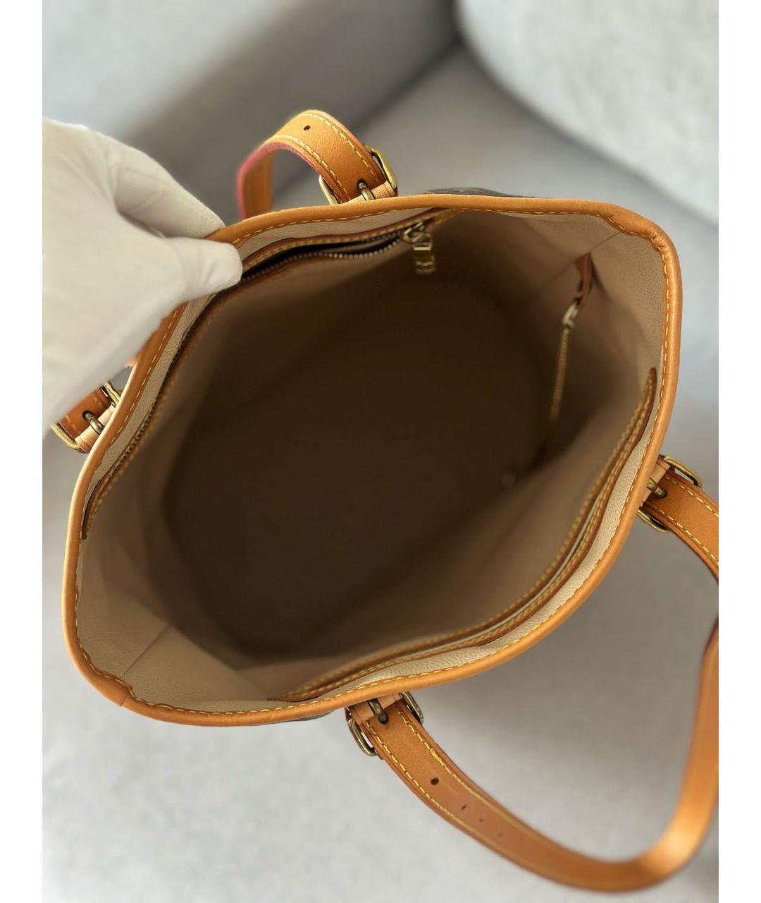 LOUIS VUITTON Коричневая канва сумка тоут, фото 8