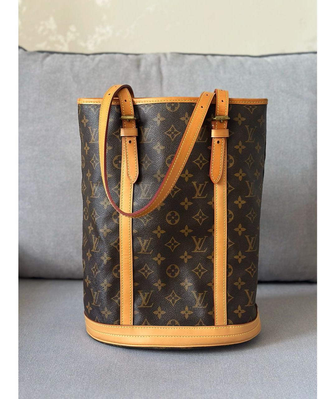 LOUIS VUITTON Коричневая канва сумка тоут, фото 3