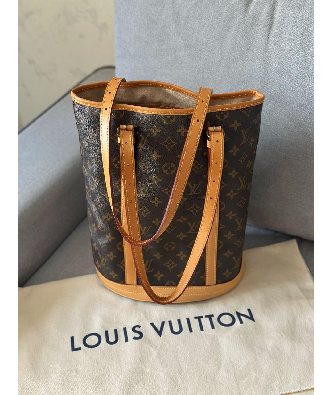 LOUIS VUITTON Коричневая канва сумка тоут, фото 2
