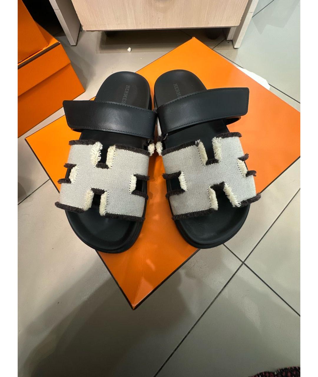 HERMES Кожаные шлепанцы, фото 2