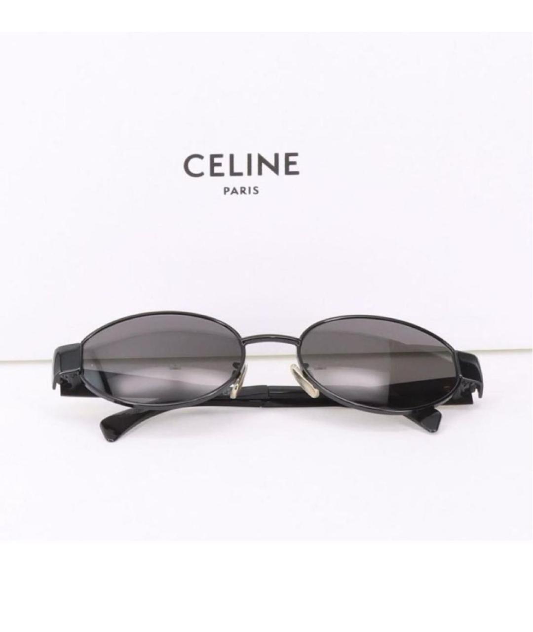 CELINE Черные металлические солнцезащитные очки, фото 6