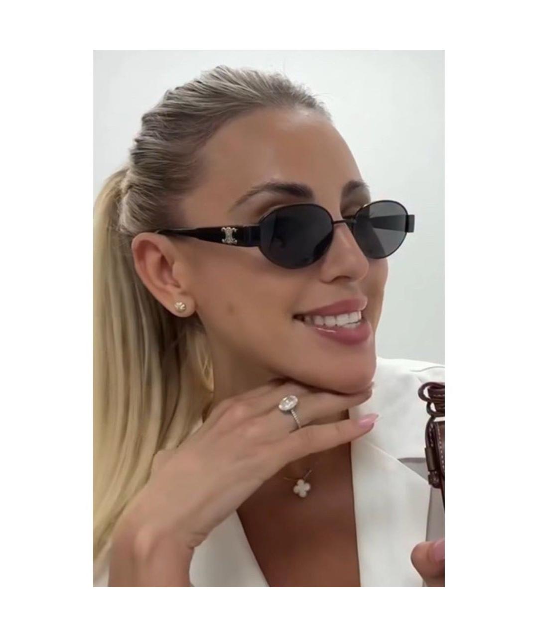 CELINE Черные металлические солнцезащитные очки, фото 2