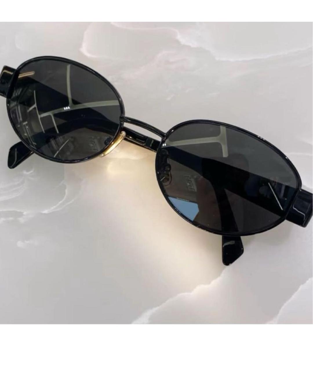 CELINE Черные металлические солнцезащитные очки, фото 5