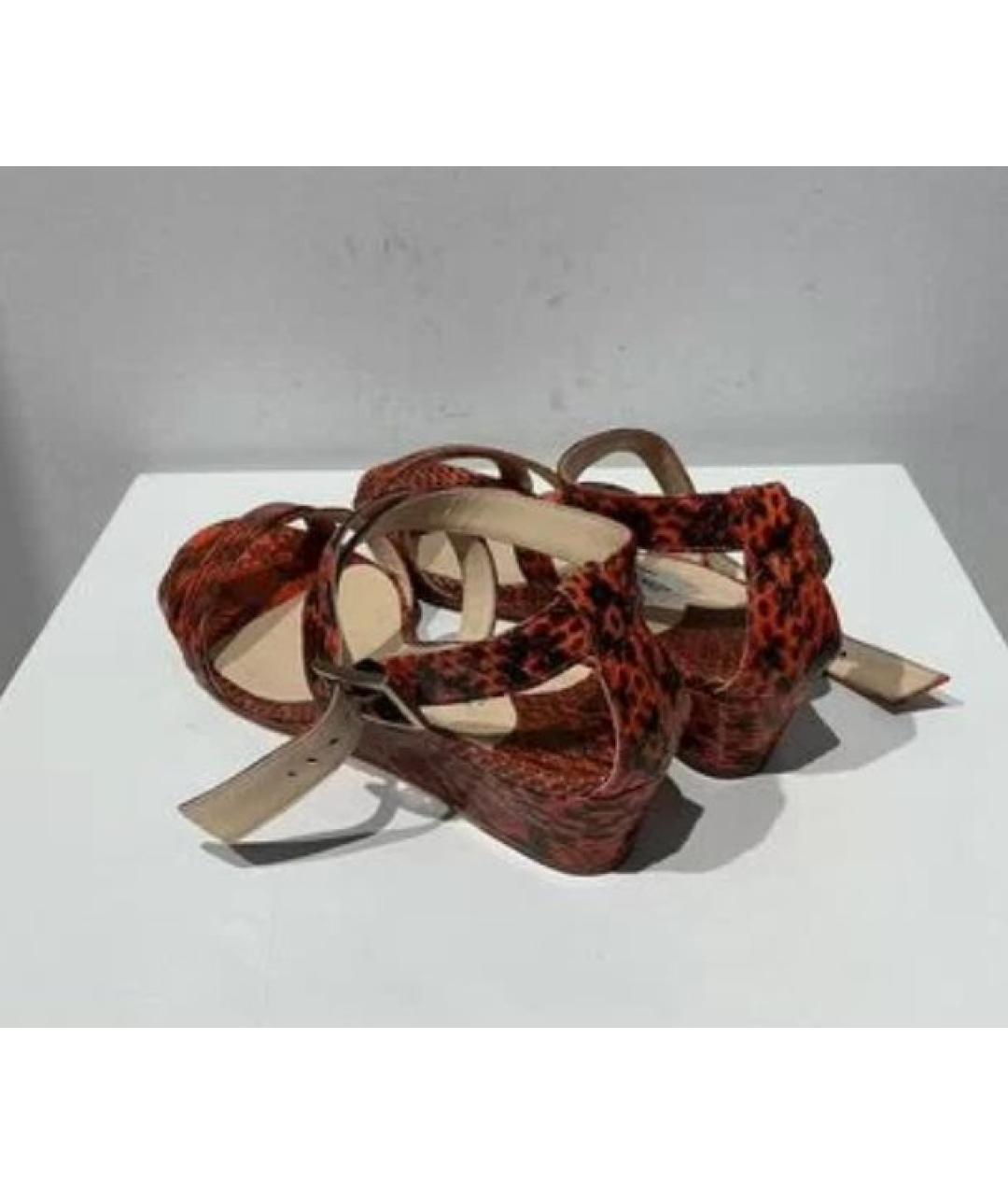 JIMMY CHOO Мульти кожаные босоножки, фото 4