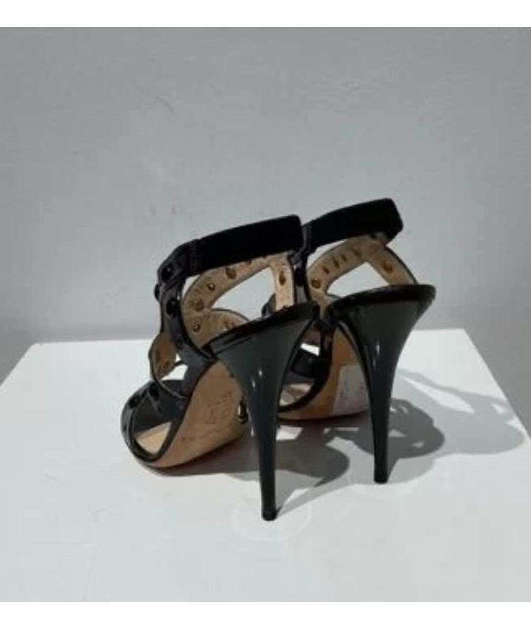 JIMMY CHOO Черные кожаные босоножки, фото 3