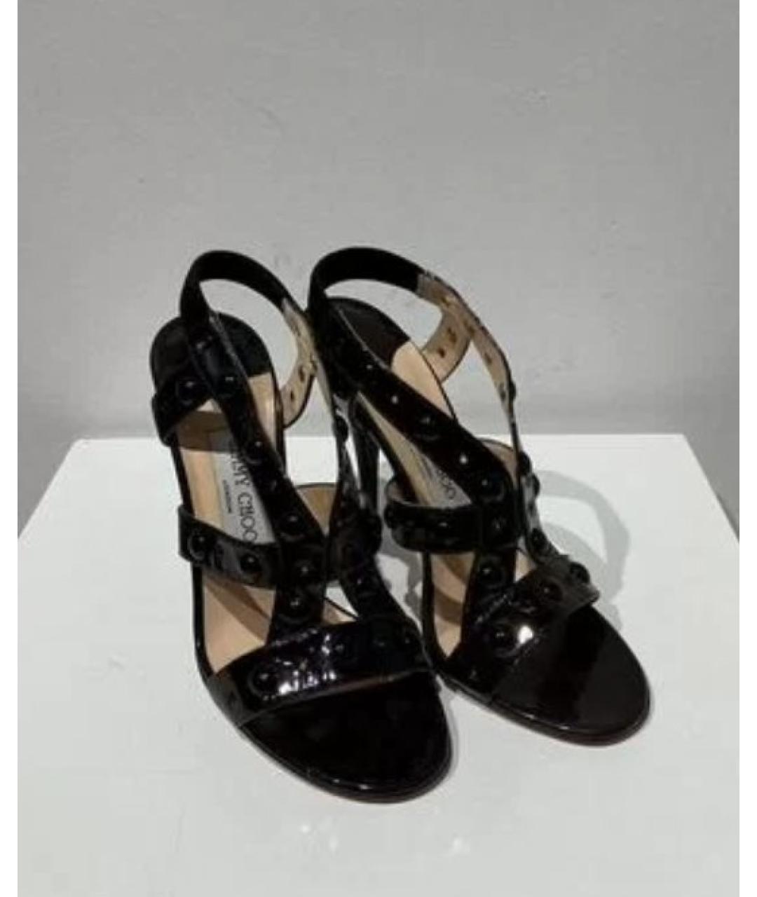 JIMMY CHOO Черные кожаные босоножки, фото 5