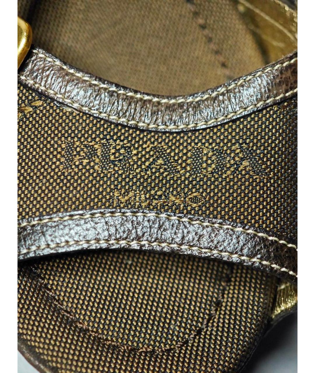 PRADA Коричневые текстильные босоножки, фото 7