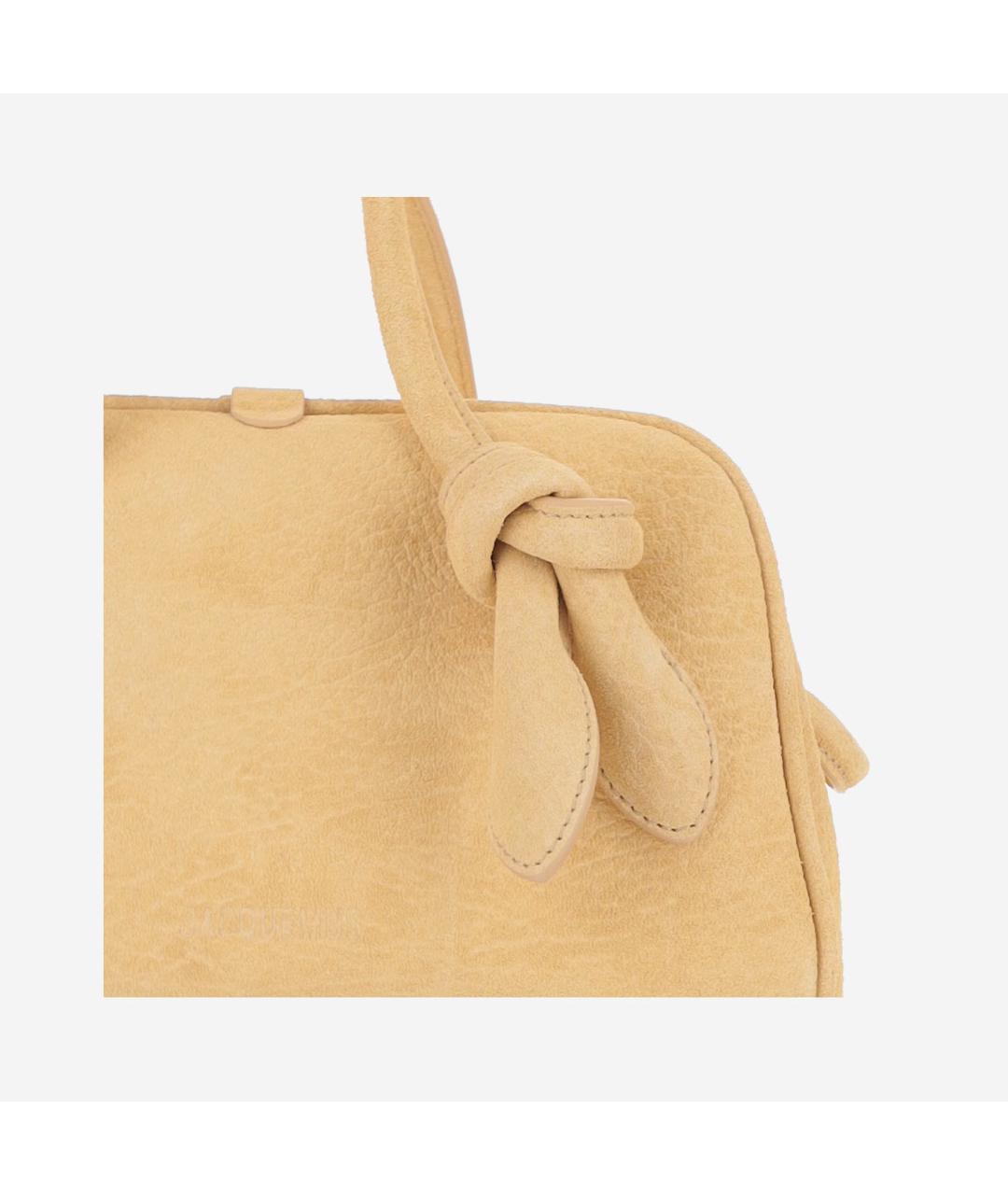 JACQUEMUS Оранжевая кожаная сумка тоут, фото 5