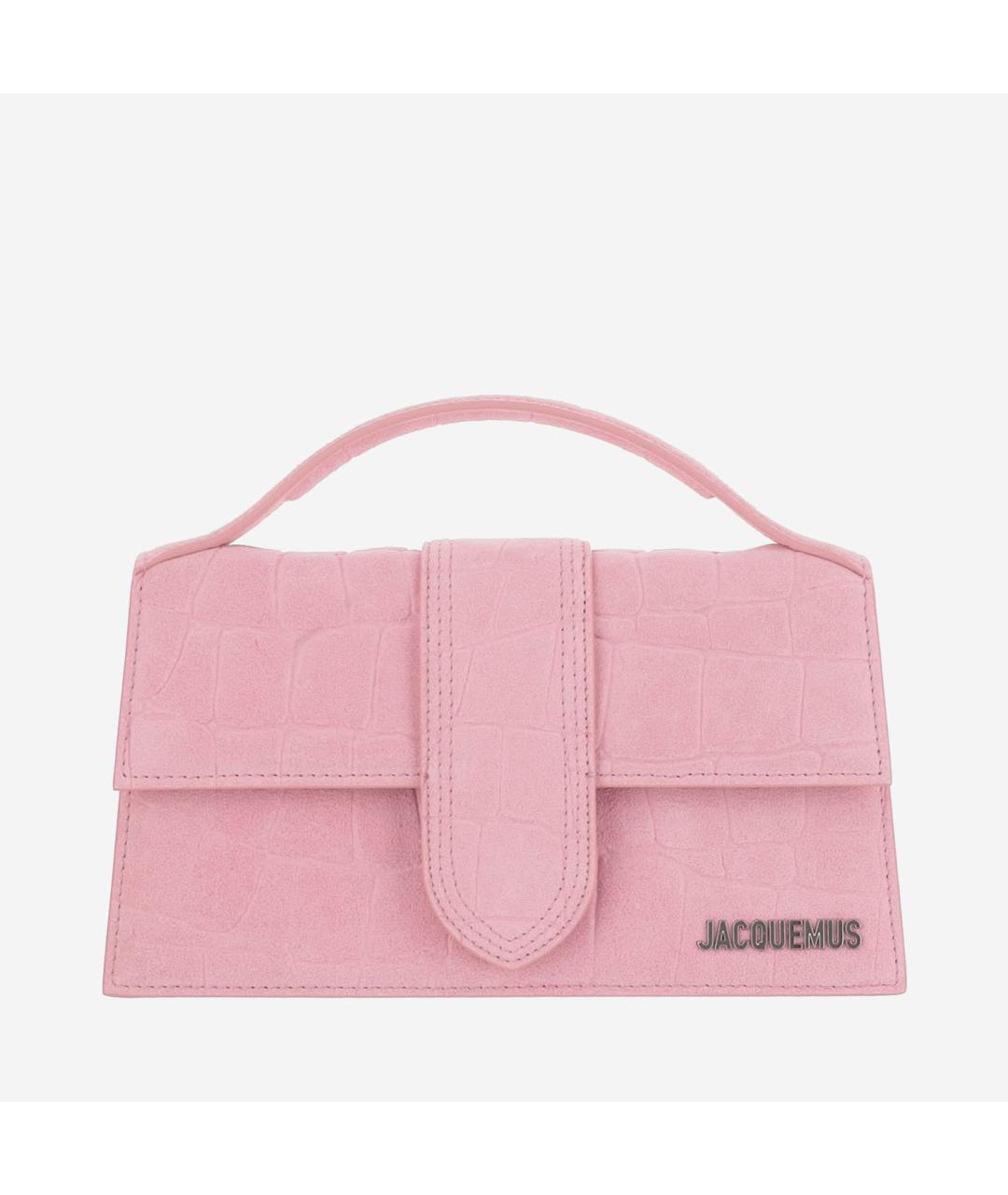 JACQUEMUS Розовая замшевая сумка с короткими ручками, фото 6