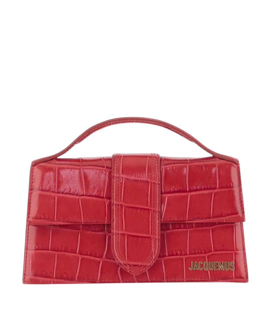 JACQUEMUS Красная кожаная сумка с короткими ручками, фото 1