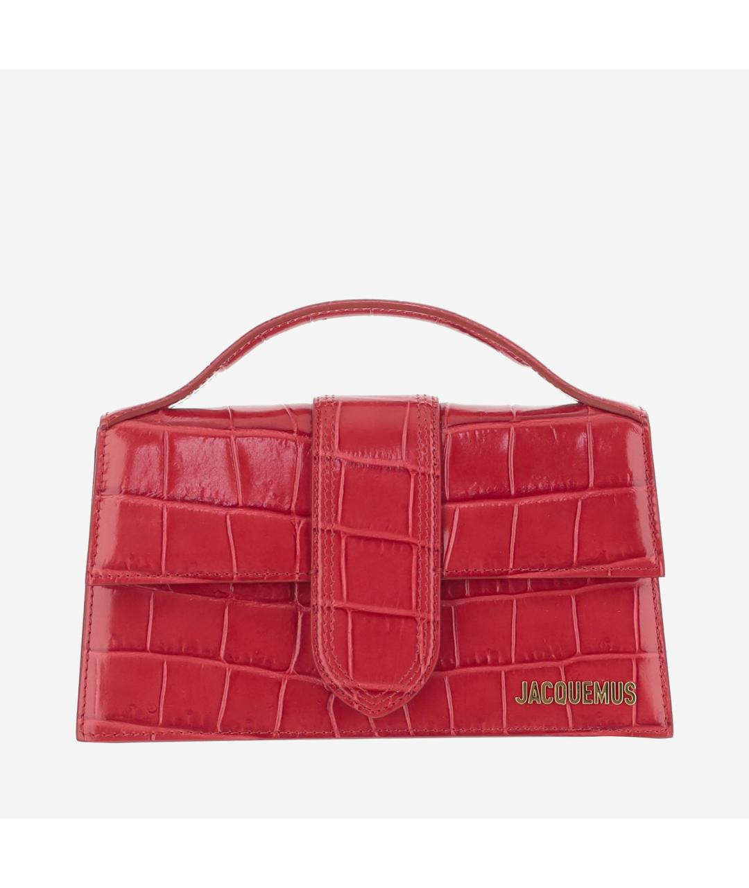 JACQUEMUS Красная кожаная сумка с короткими ручками, фото 6