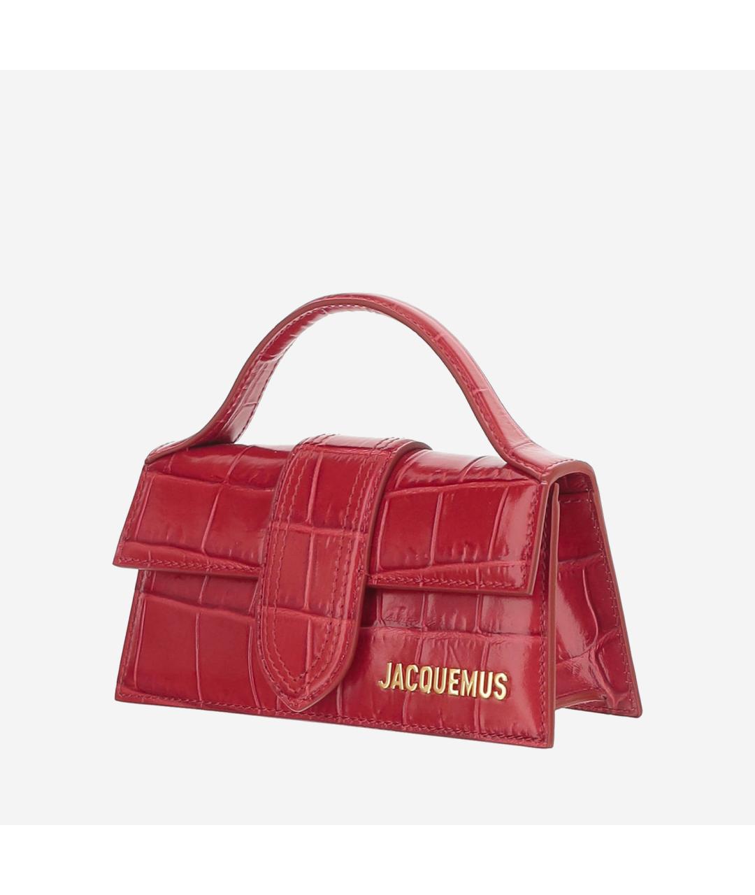 JACQUEMUS Красная кожаная сумка через плечо, фото 3