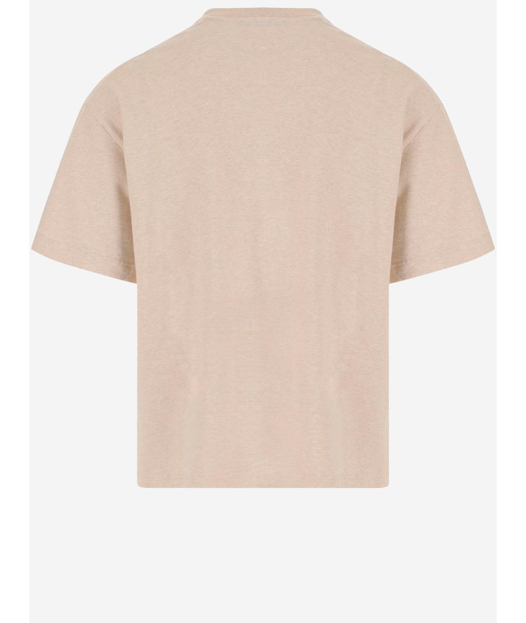 JACQUEMUS Бежевая хлопковая футболка, фото 2