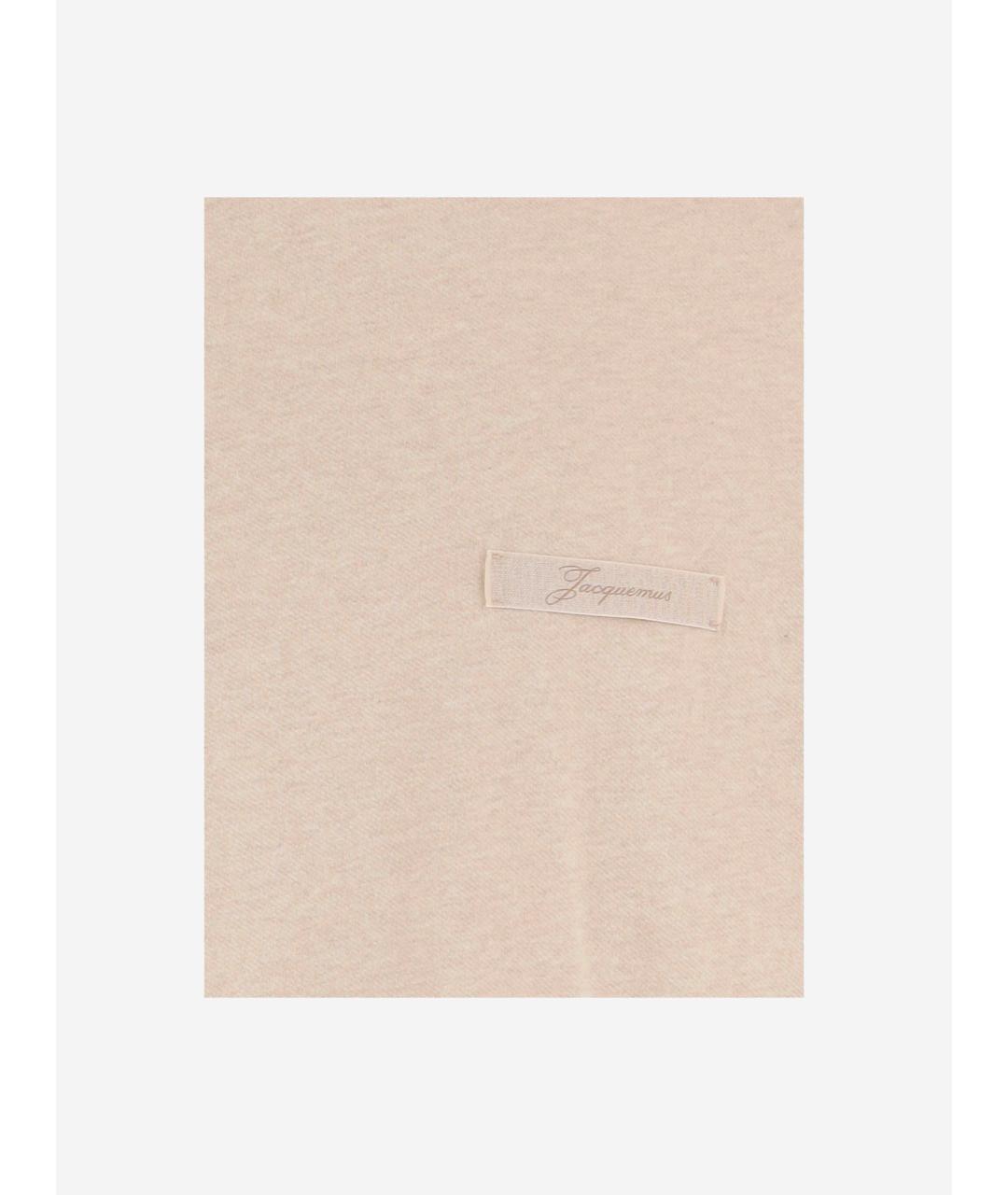 JACQUEMUS Бежевая хлопковая футболка, фото 3