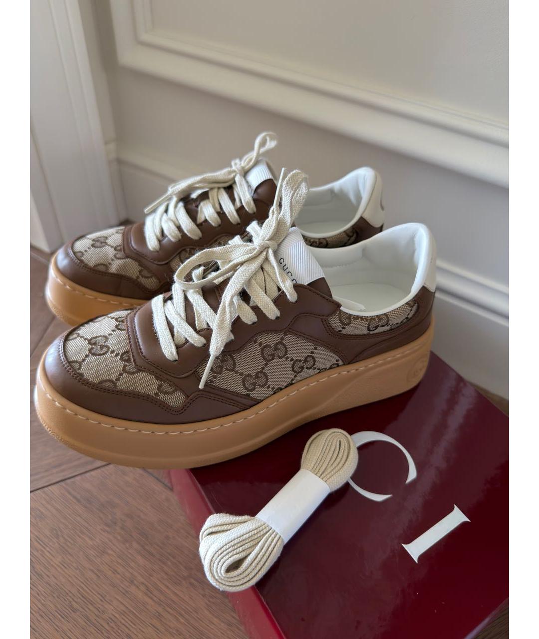 GUCCI Коричневые кроссовки, фото 4