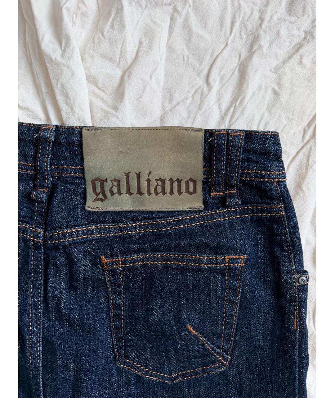 JOHN GALLIANO Темно-синяя деним юбка мини, фото 4