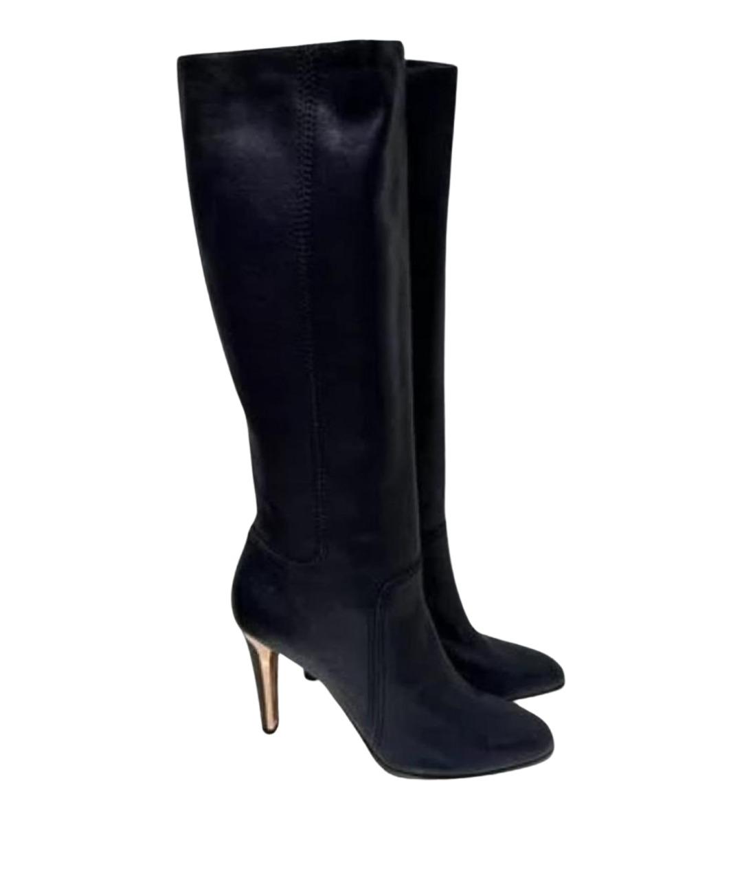 JIMMY CHOO Черные кожаные сапоги, фото 1
