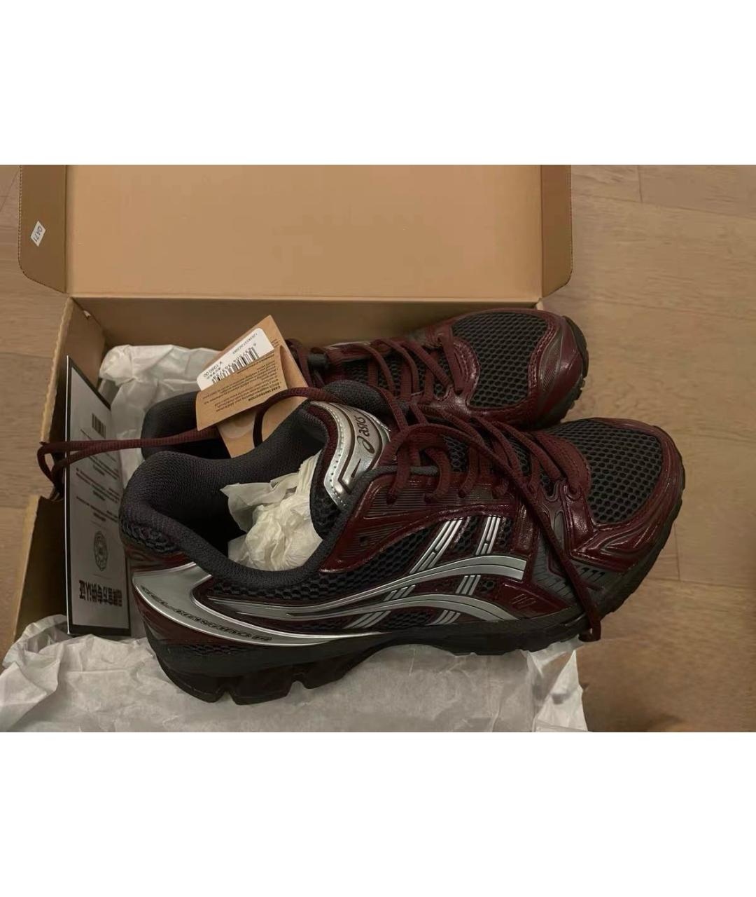 ASICS Бордовые бархатные низкие кроссовки / кеды, фото 3