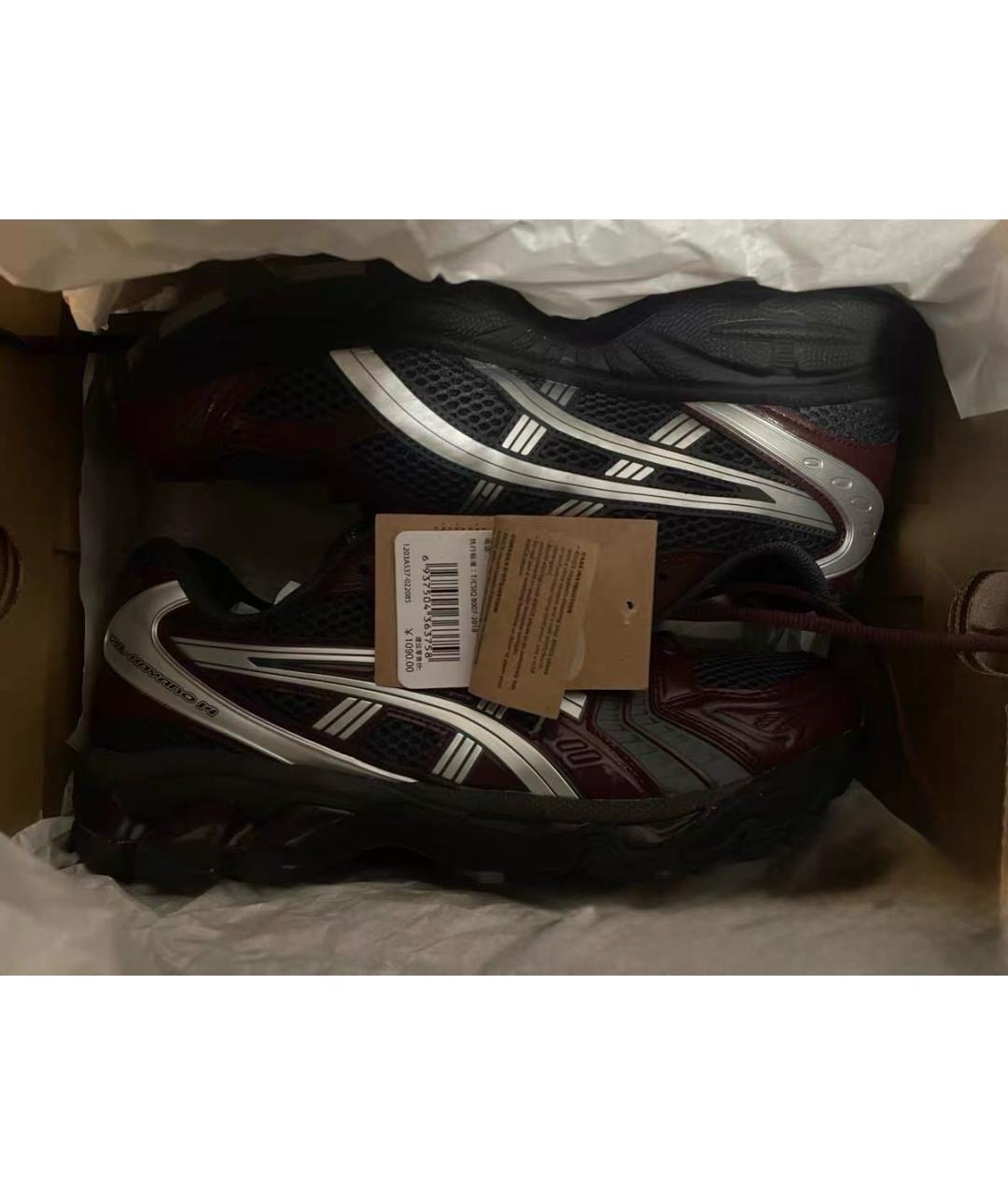 ASICS Бордовые бархатные низкие кроссовки / кеды, фото 2