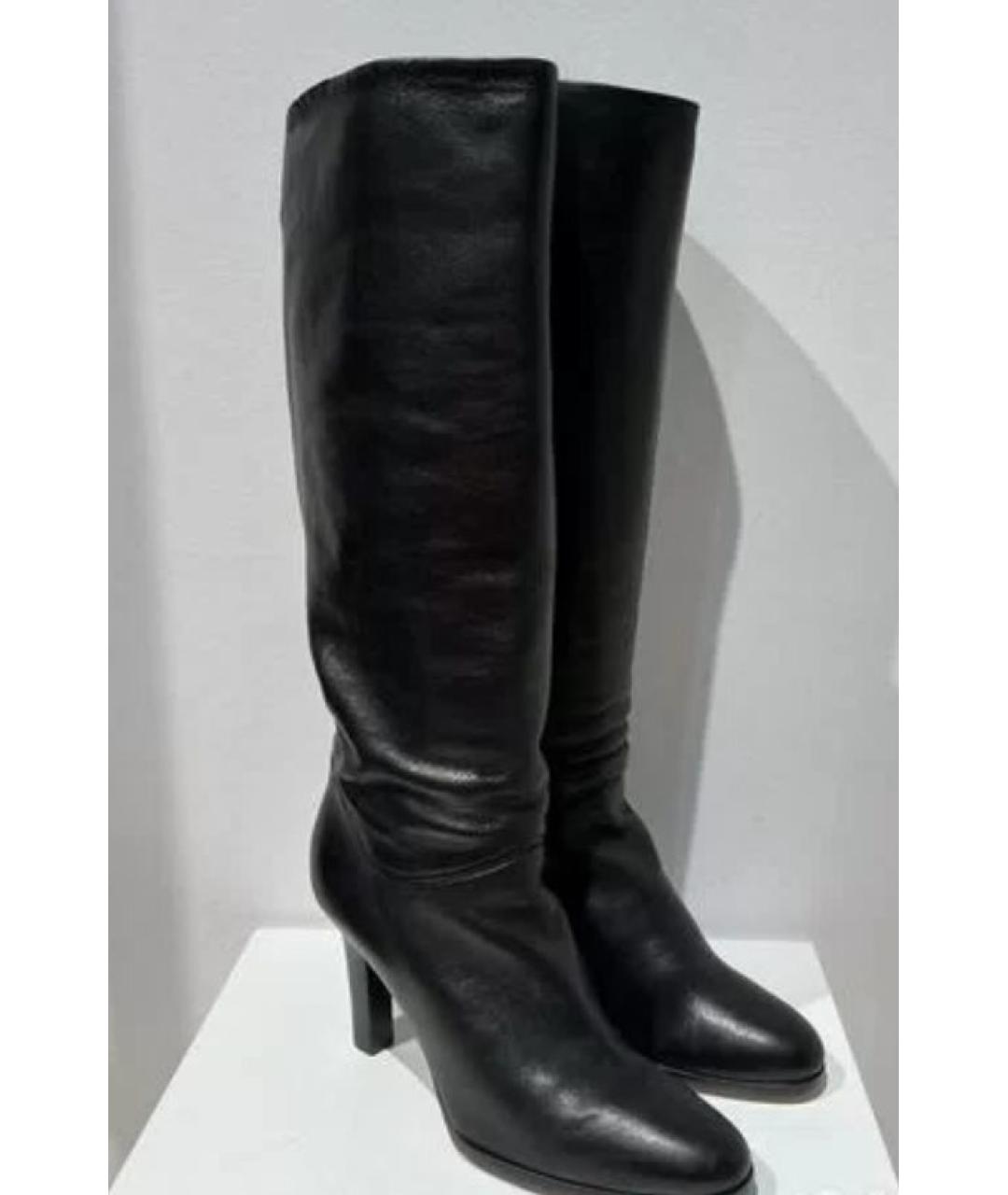 JIMMY CHOO Черные кожаные сапоги, фото 2