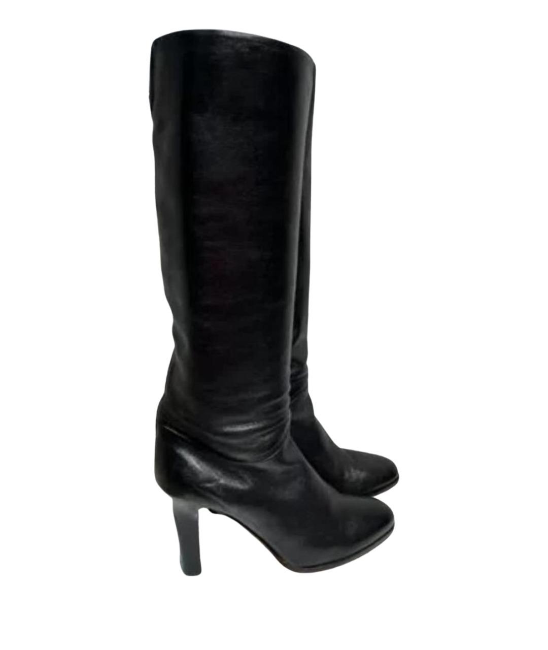 JIMMY CHOO Черные кожаные сапоги, фото 1