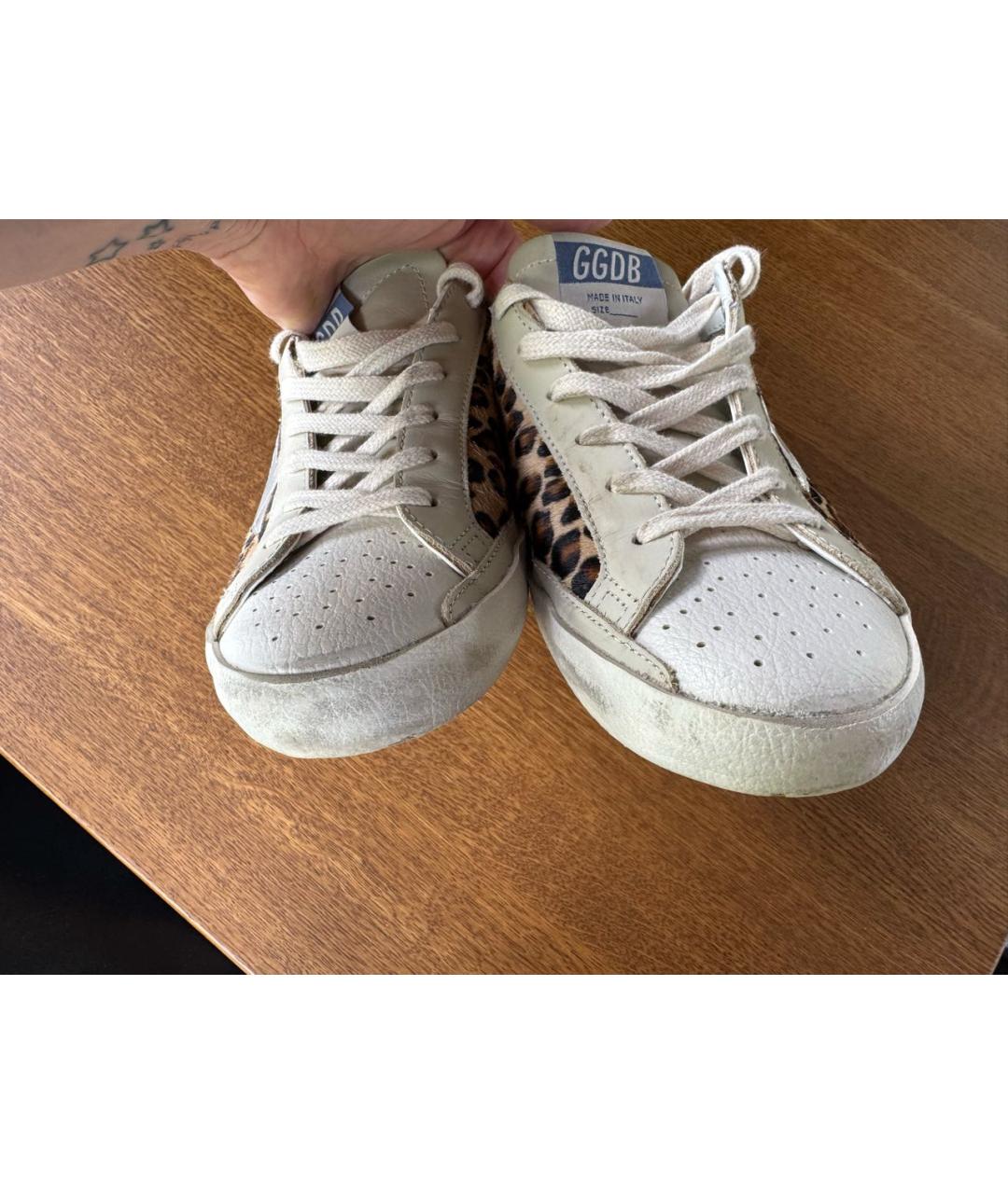 GOLDEN GOOSE Бежевые кожаные кеды, фото 7