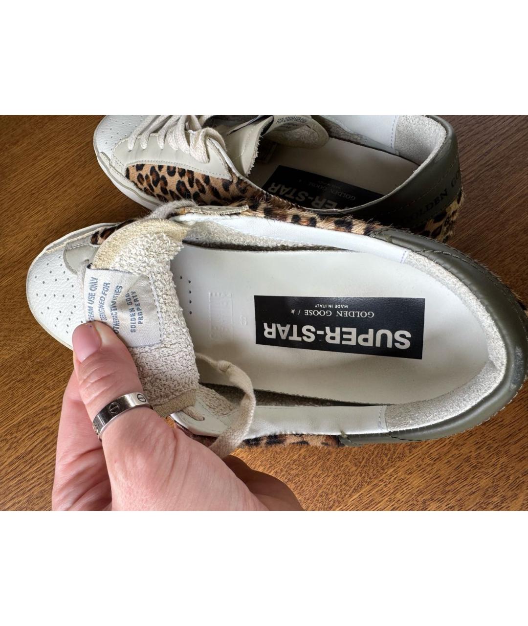 GOLDEN GOOSE Бежевые кожаные кеды, фото 5