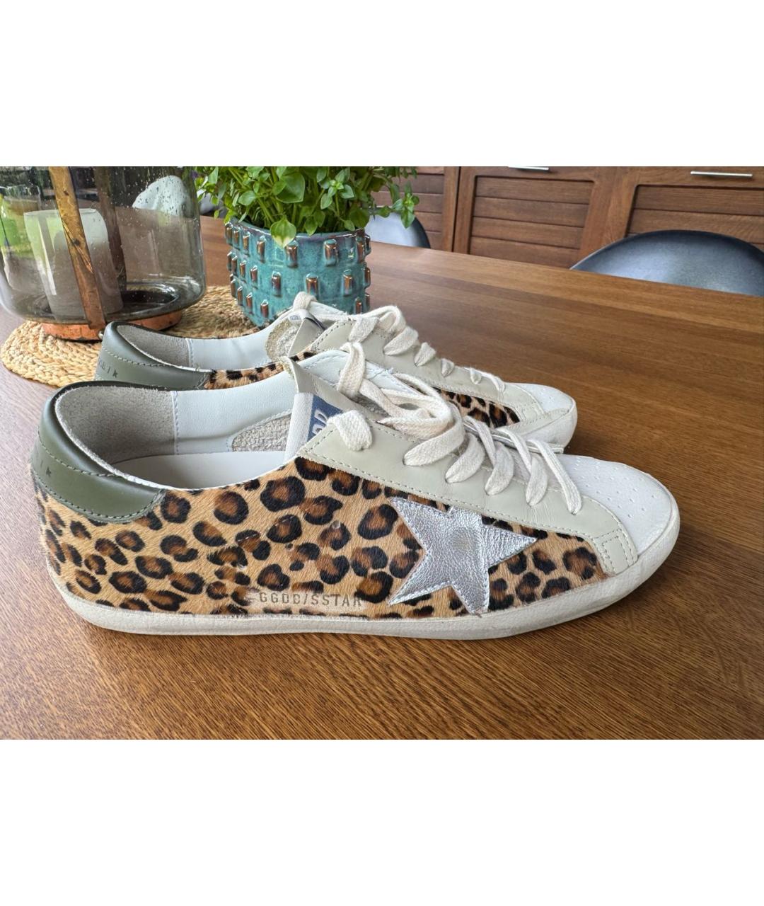 GOLDEN GOOSE Бежевые кожаные кеды, фото 3