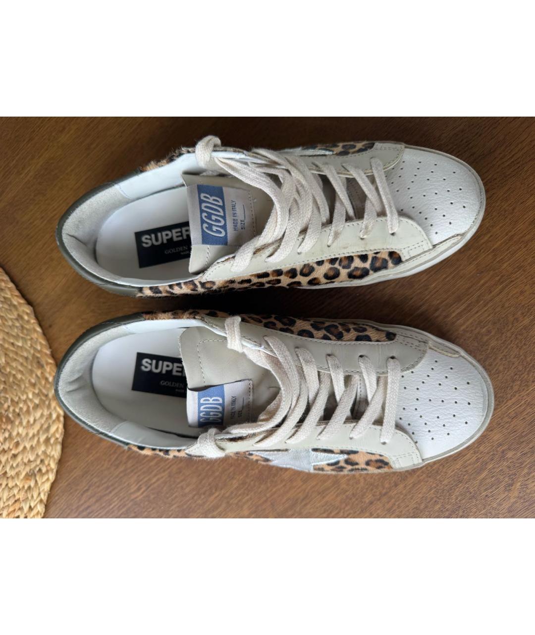 GOLDEN GOOSE Бежевые кожаные кеды, фото 2