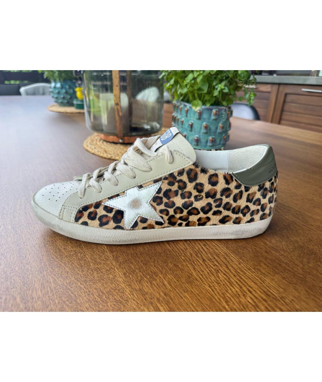 GOLDEN GOOSE Бежевые кожаные кеды, фото 9